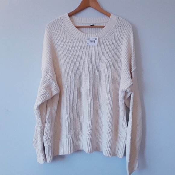 NWT American Eagle 100% Cotton Oversized Knit Sweater L - Picture 1 of 8